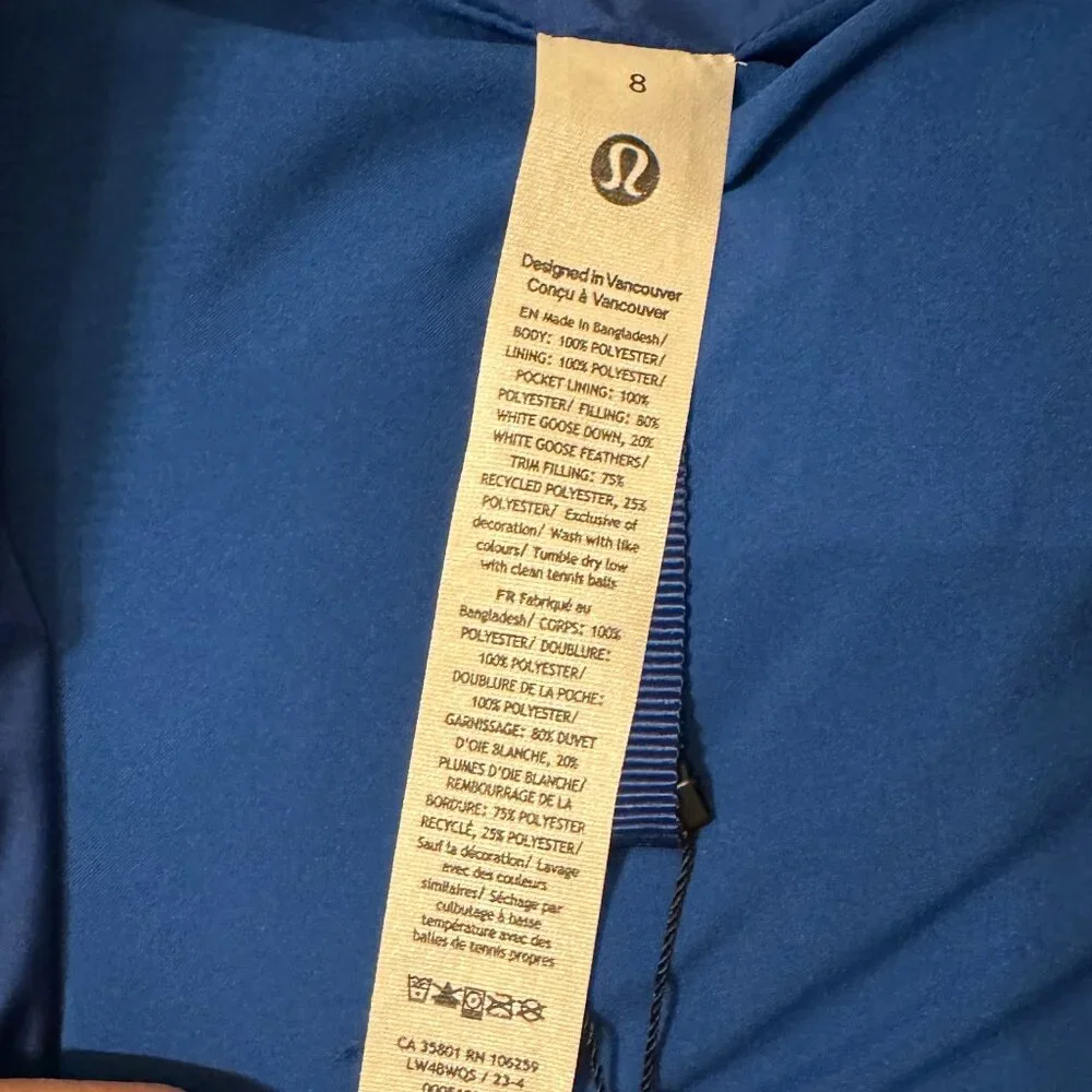 lululemon athletica Blue Puffy Vest
